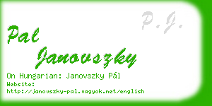 pal janovszky business card